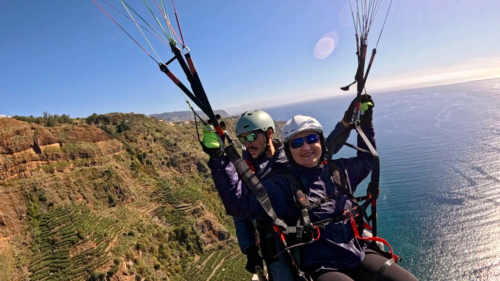 Madeira paragliding action shot