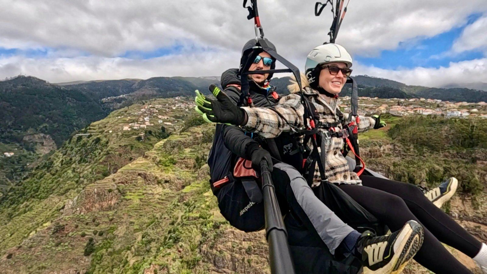 Paragliding above Madeira island