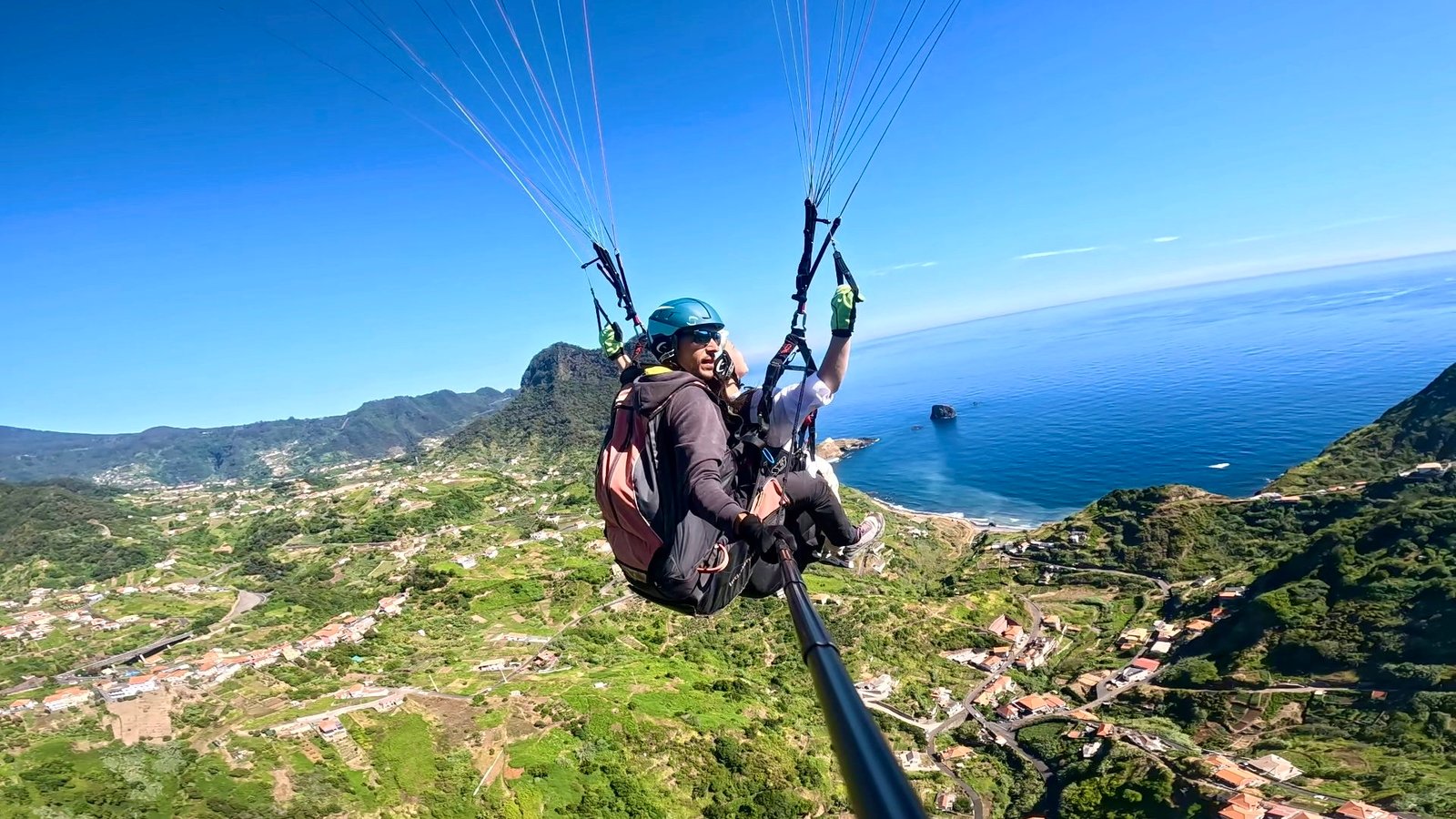Paragliding above Madeira island