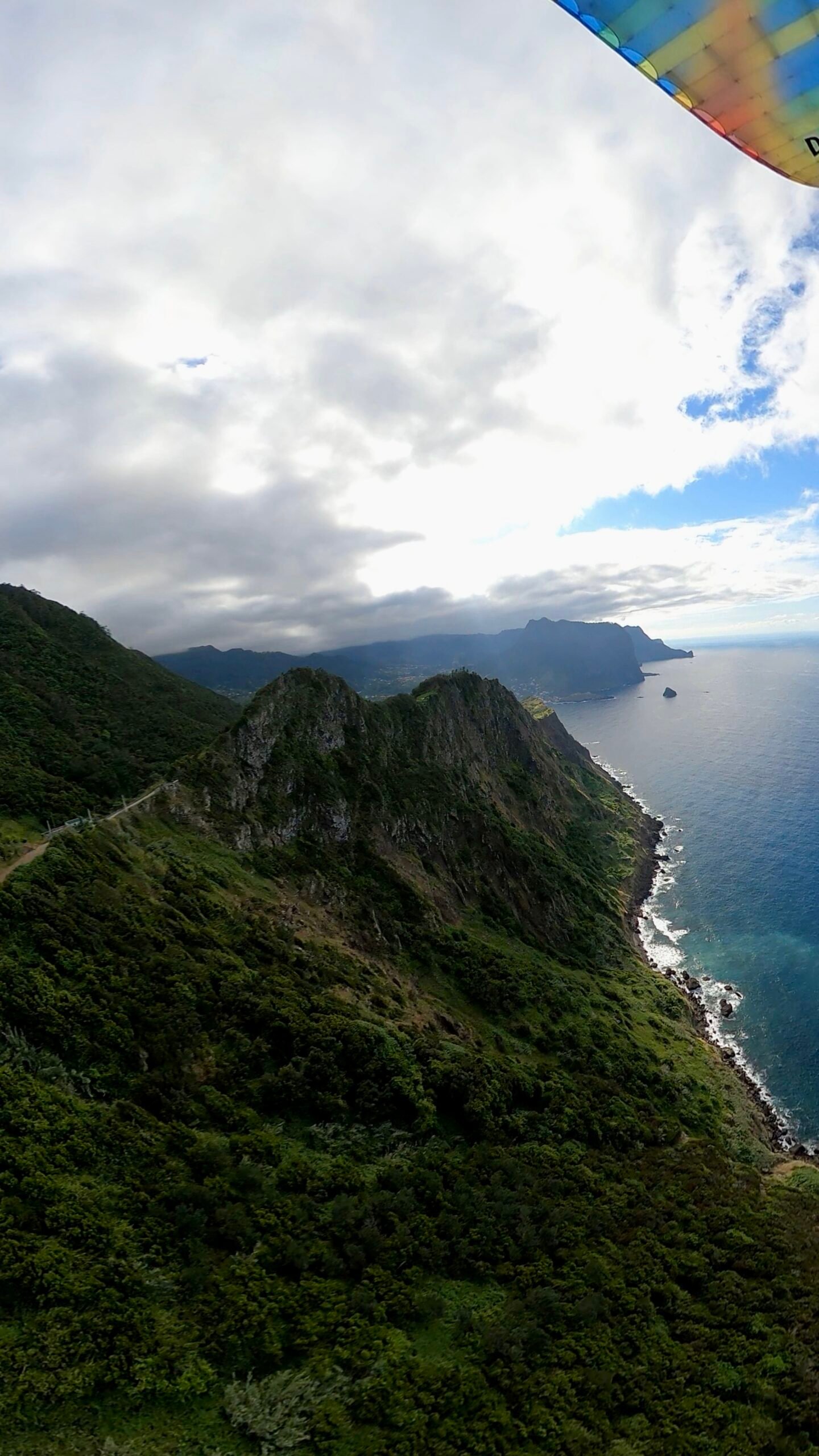 Paragliding over Madeira coastline